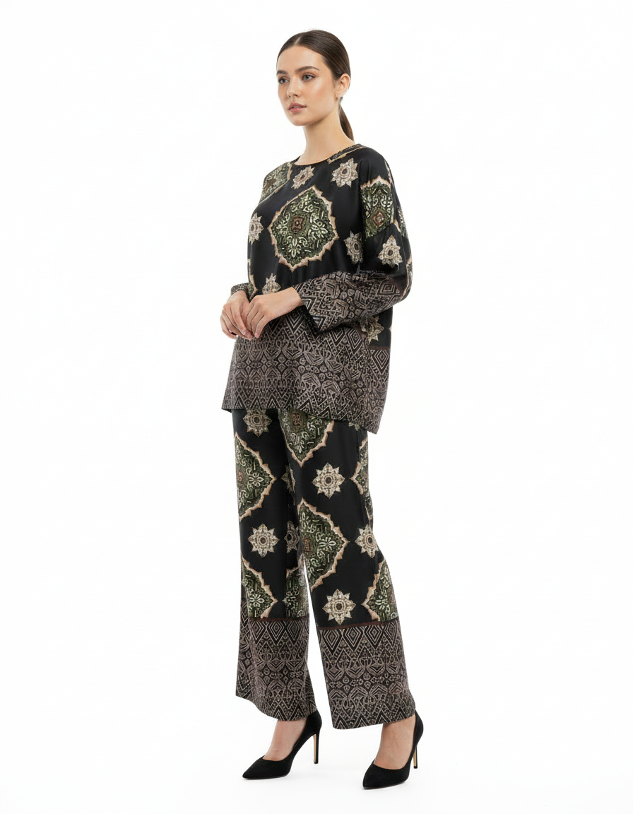 Salomee Tribal Co-ord Set – Pull-On Boat Neck