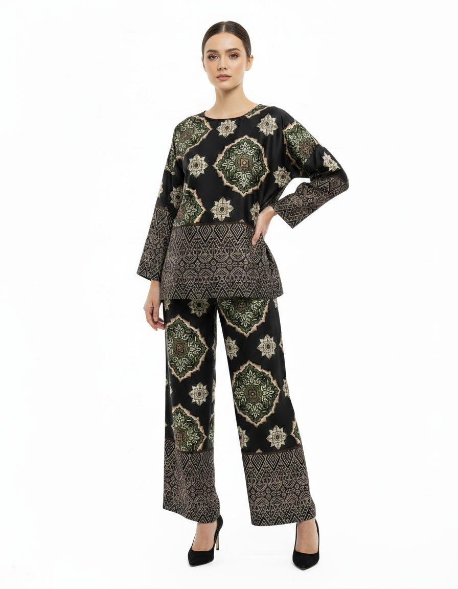 Salomee Tribal Co-ord Set – Pull-On Boat Neck