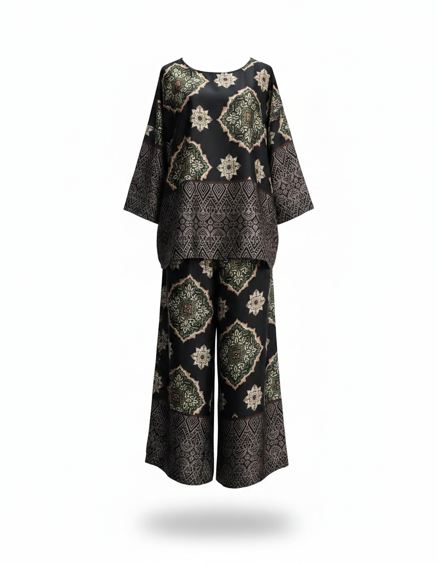 Salomee Tribal Co-ord Set – Pull-On Boat Neck