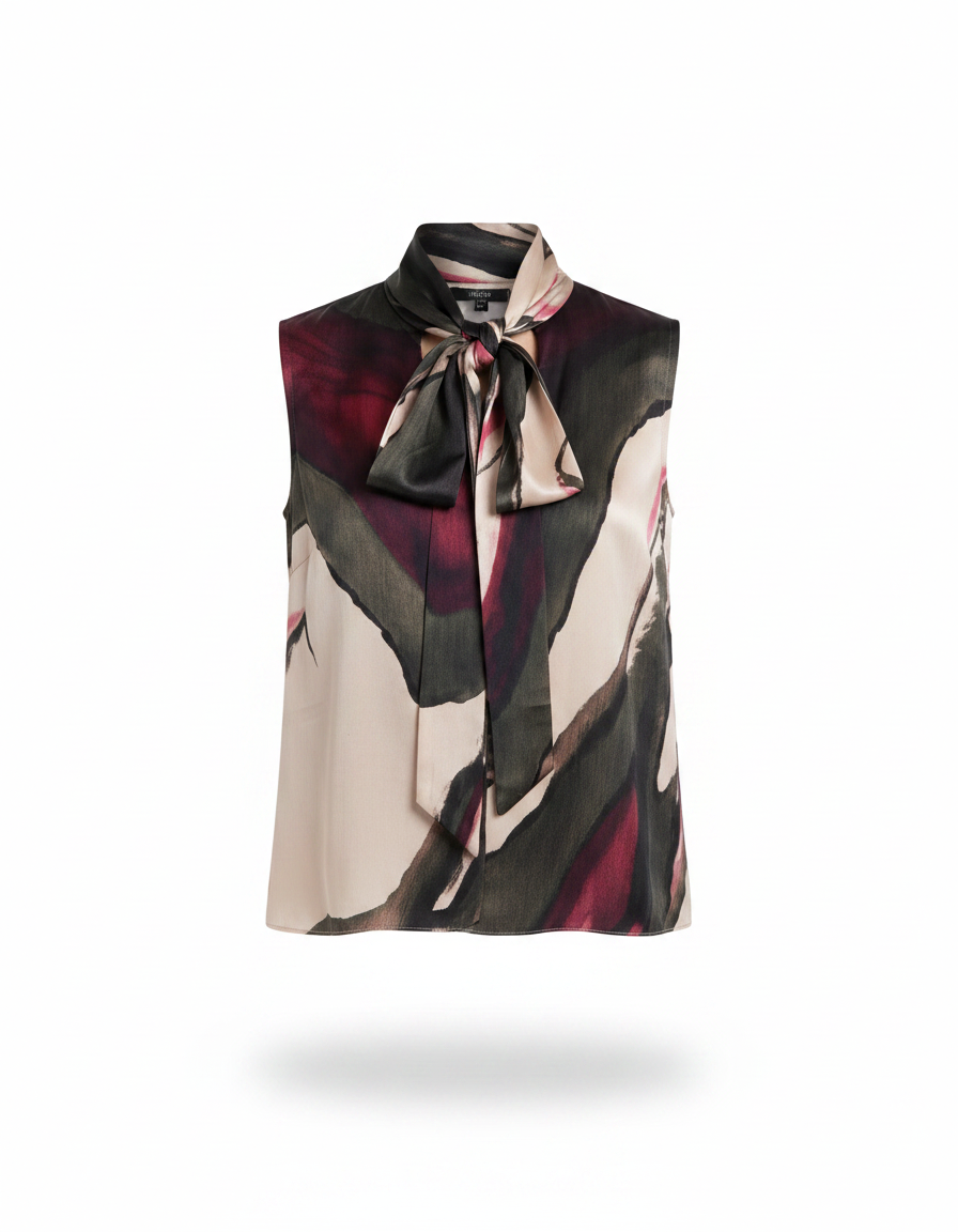 Estelle Watercolor Blouse – Relaxed Fit V-Neck  Voile