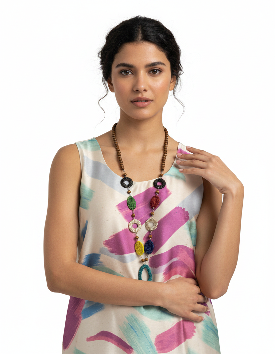 Romane Abstract Blouse – Relaxed Fit Sleeveless  Voile