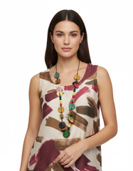 Romane Abstract Blouse – Relaxed Fit Sleeveless  Voile