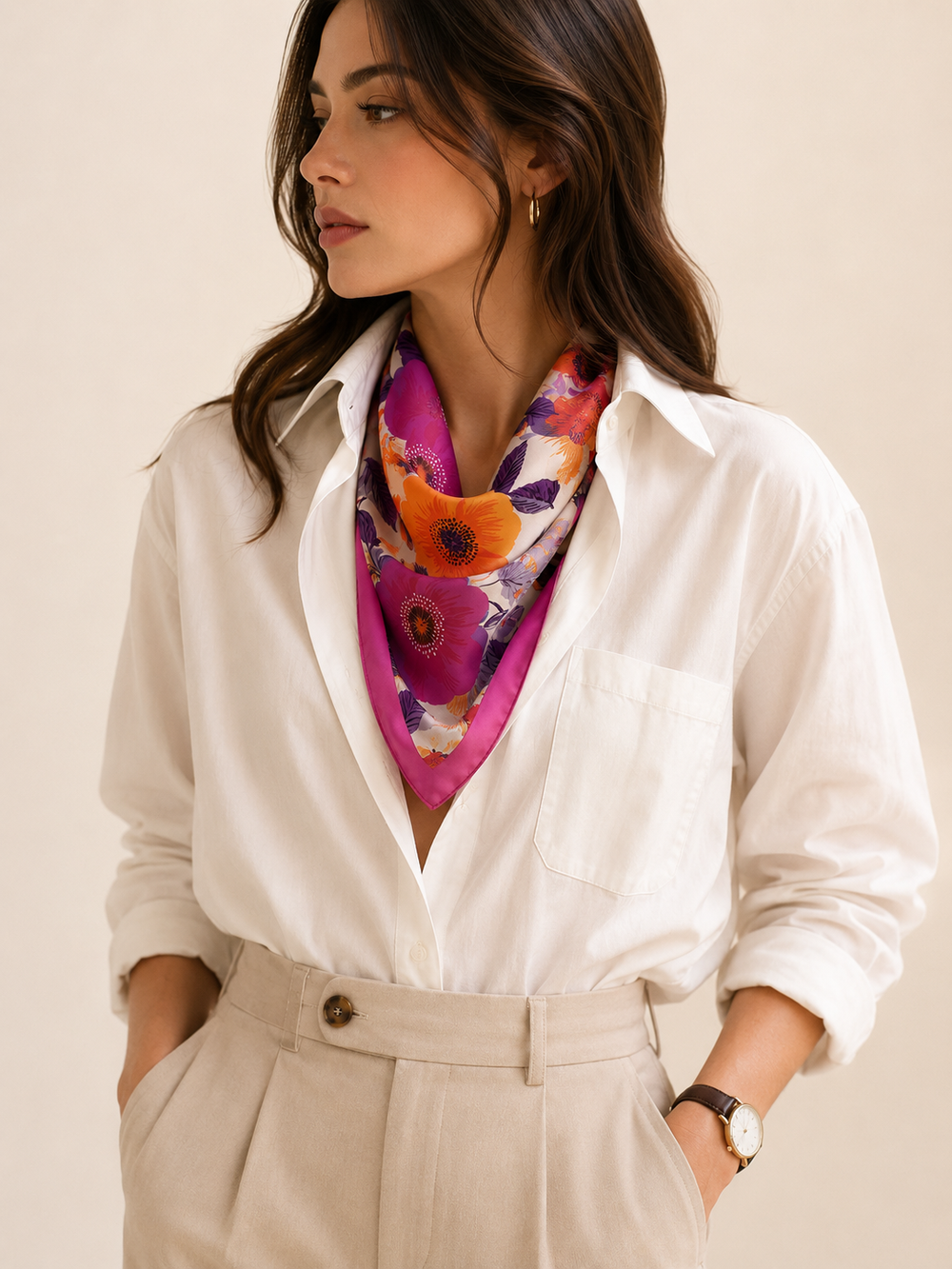 Printed Scarf 65*65  Voile