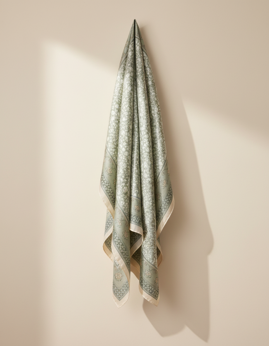 Printed Shimmer Scarf 90*90  Voile