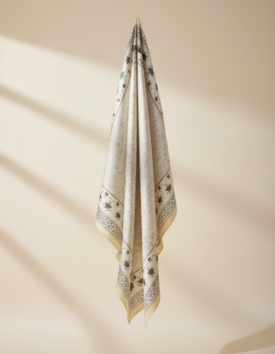 Printed Shimmer Scarf 90*90  Voile