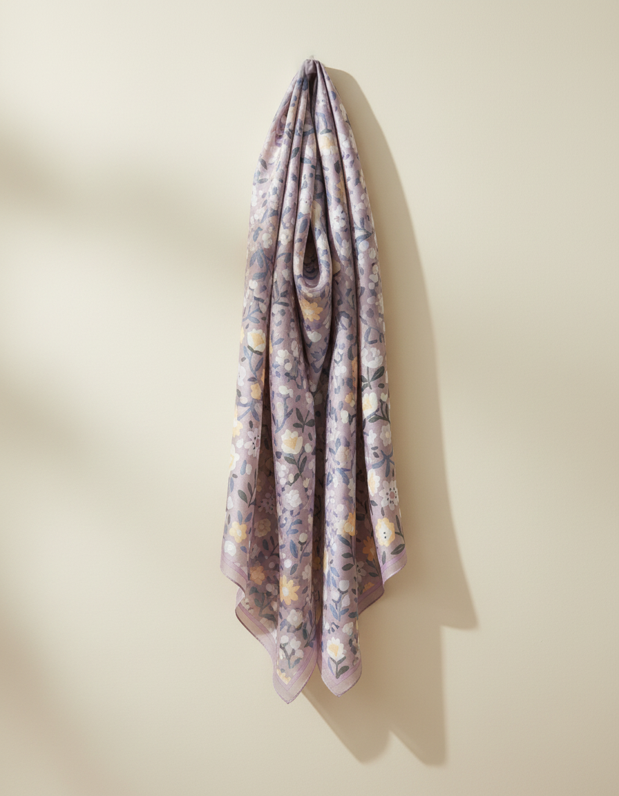 Printed Shimmer Scarf 90*90  Voile