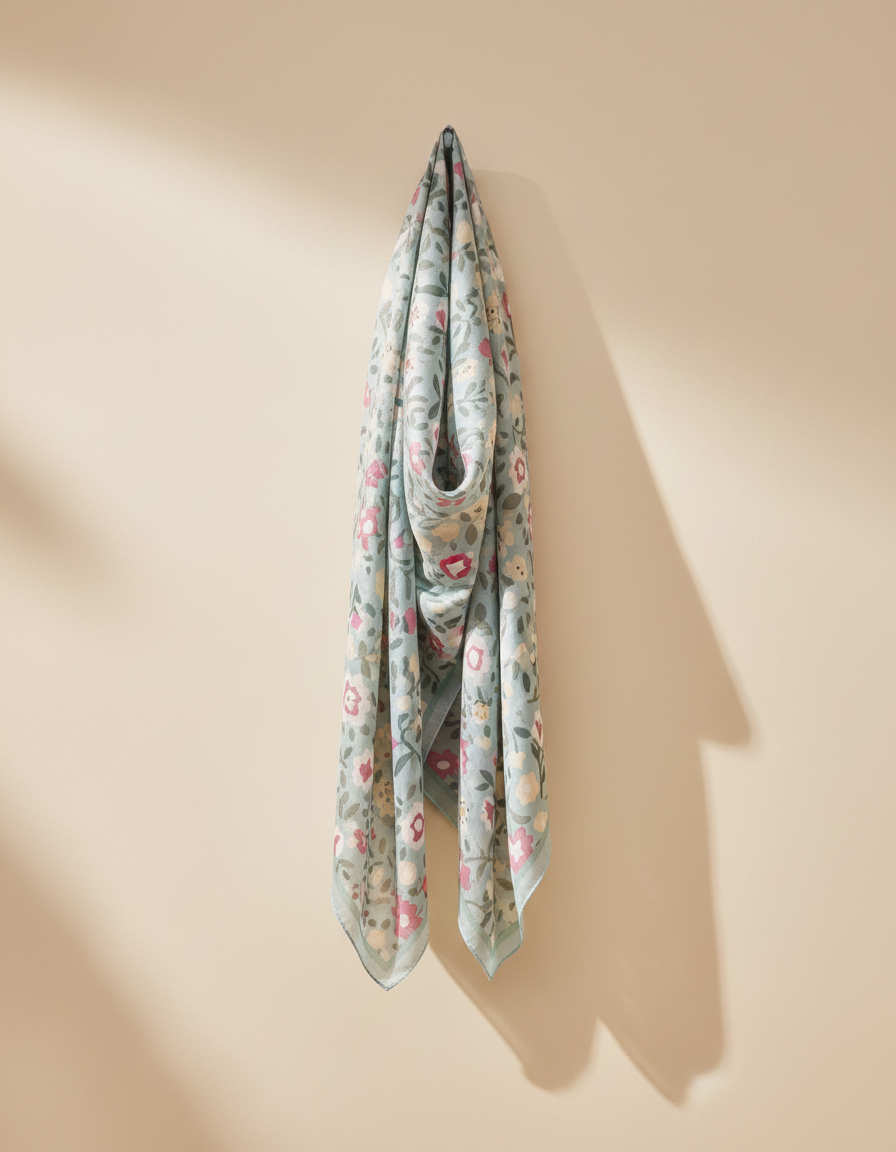 Printed Shimmer Scarf 90*90  Voile