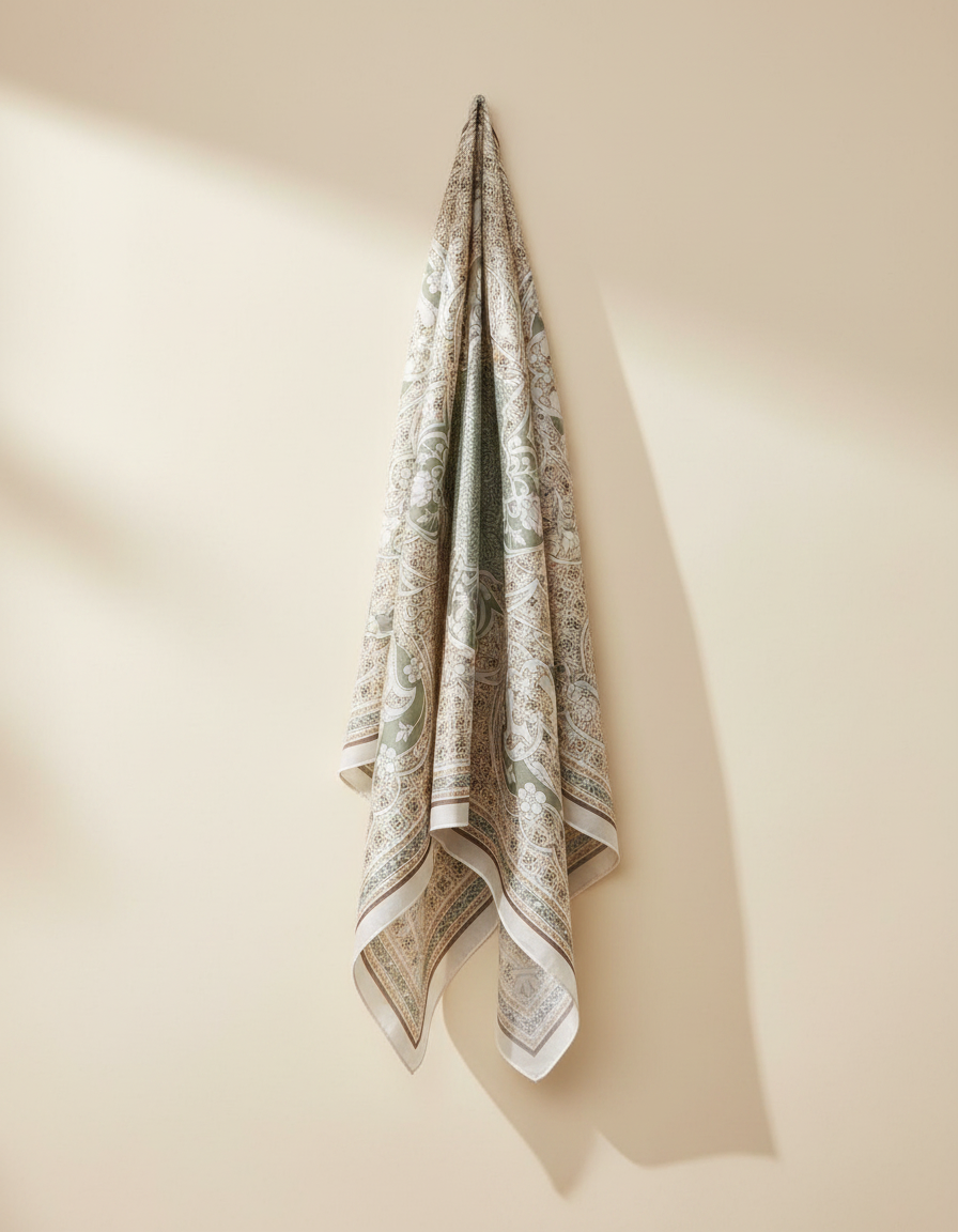 Printed Shimmer Scarf 90*90  Voile
