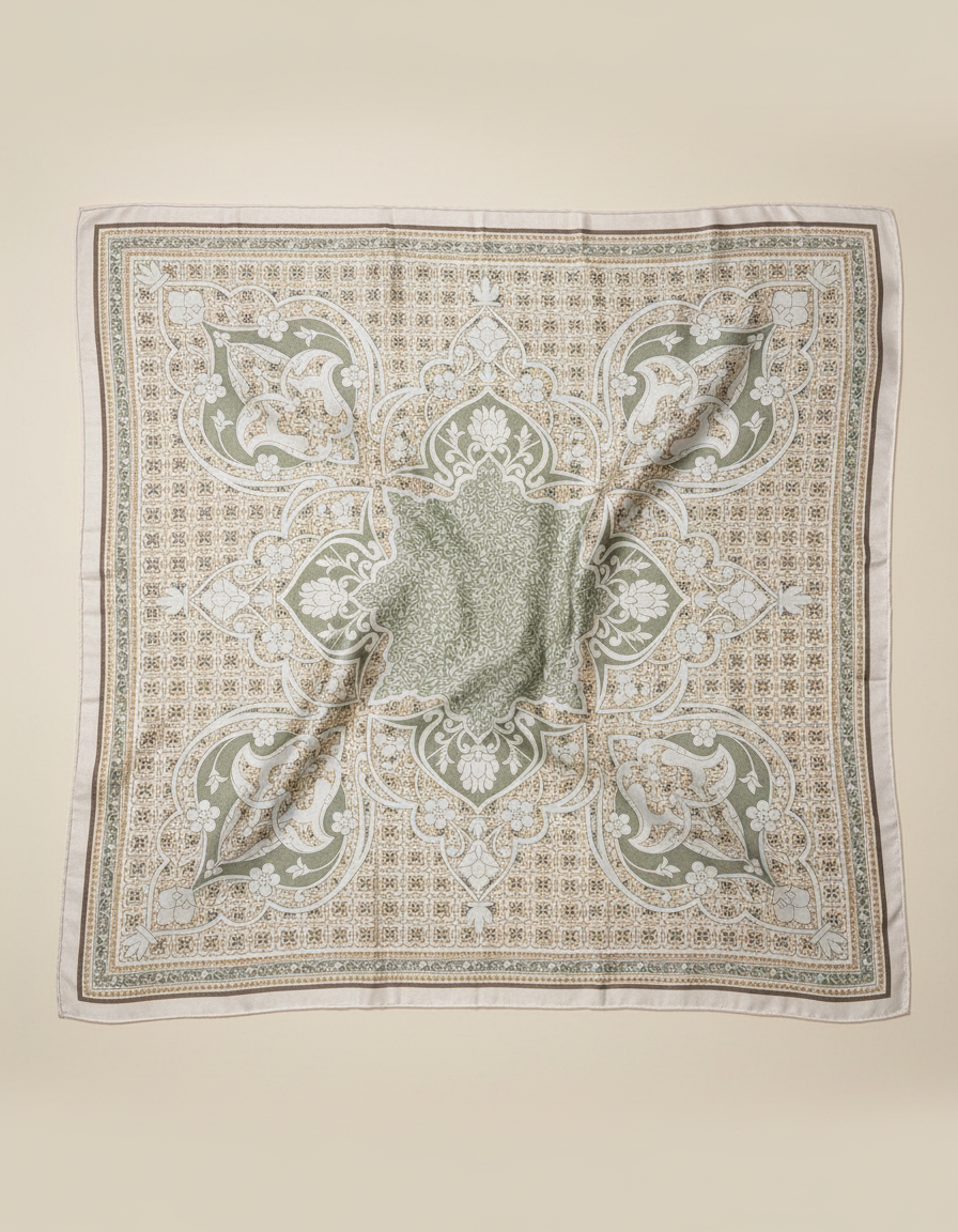 Printed Shimmer Scarf 90*90  Voile