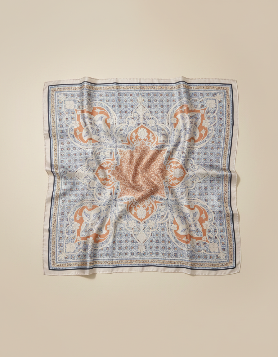 Printed Shimmer Scarf 90*90  Voile