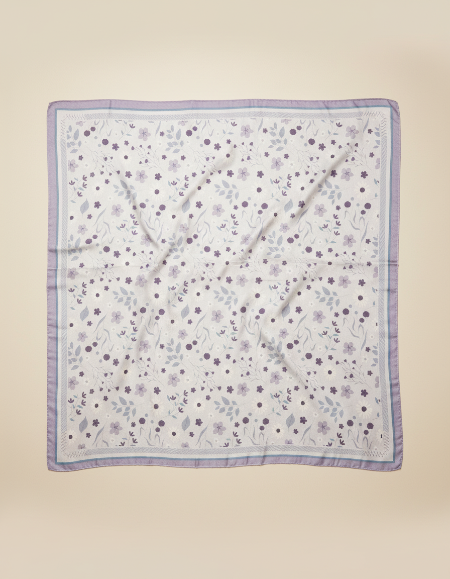 Printed Shimmer Scarf 90*90  Voile