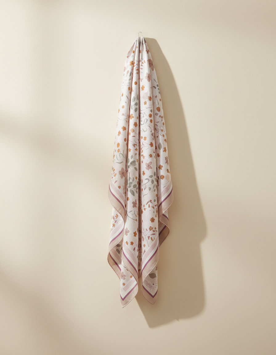 Printed Shimmer Scarf 90*90  Voile