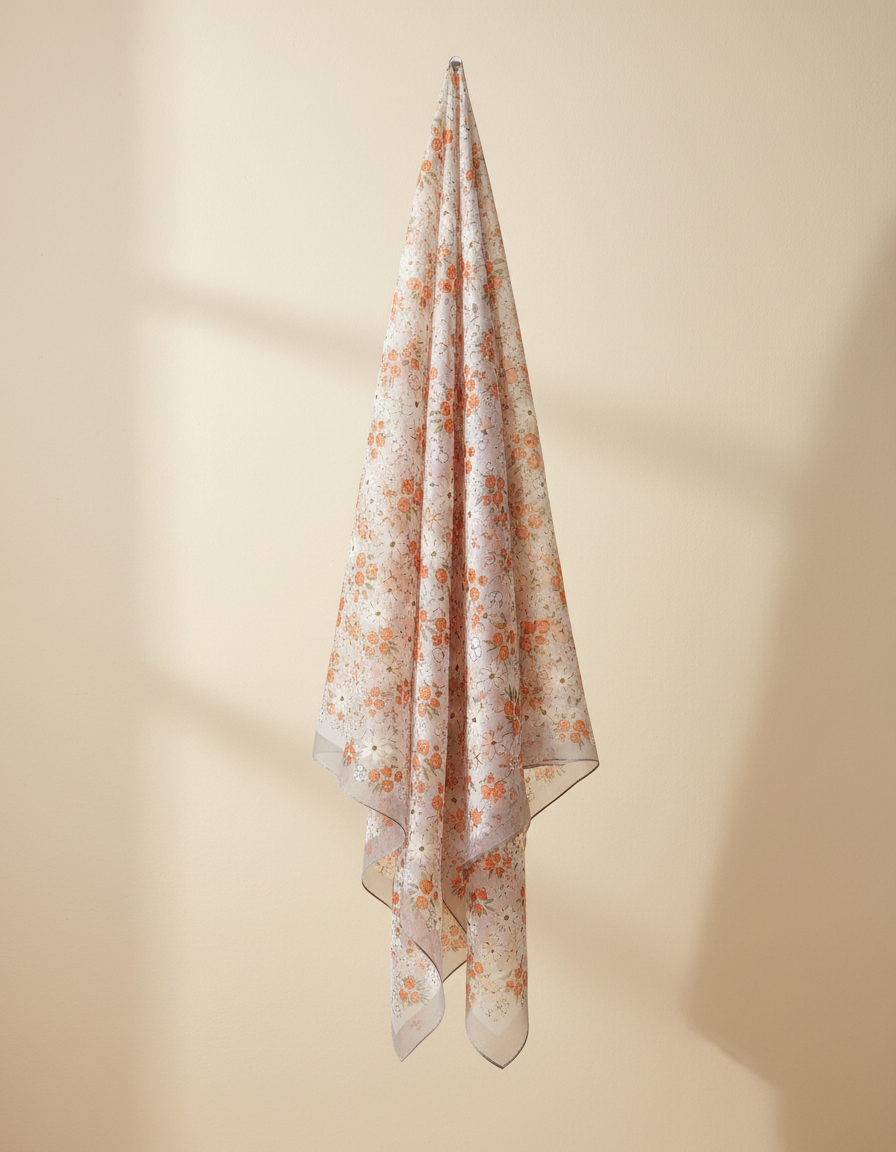 Printed Shimmer Scarf 90*90  Voile