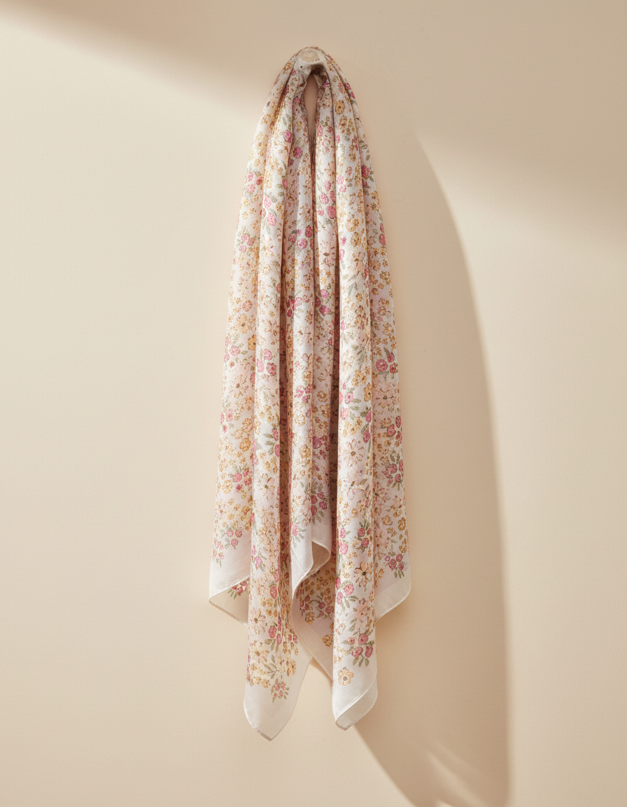 Printed Shimmer Scarf 90*90  Voile