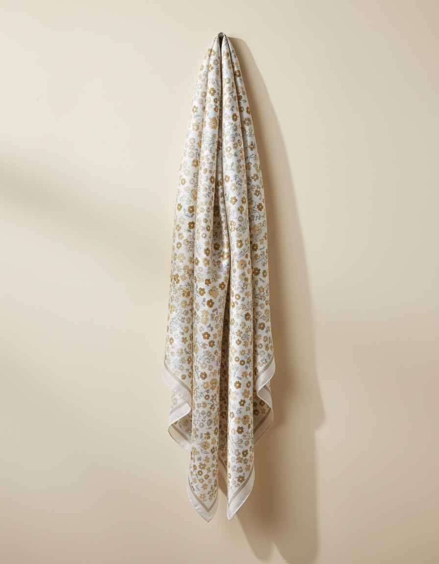 Printed Shimmer Scarf 90*90  Voile