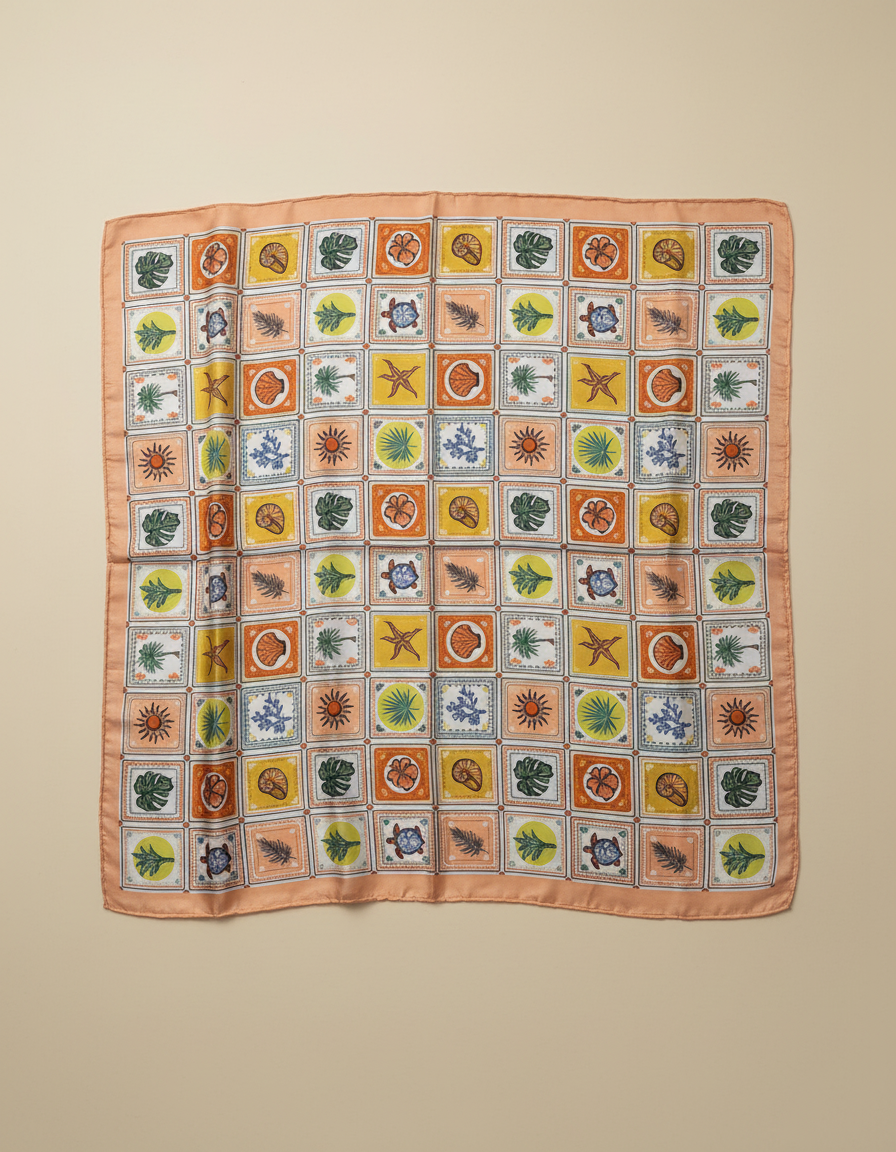 Printed Scarf 65x65  Voile
