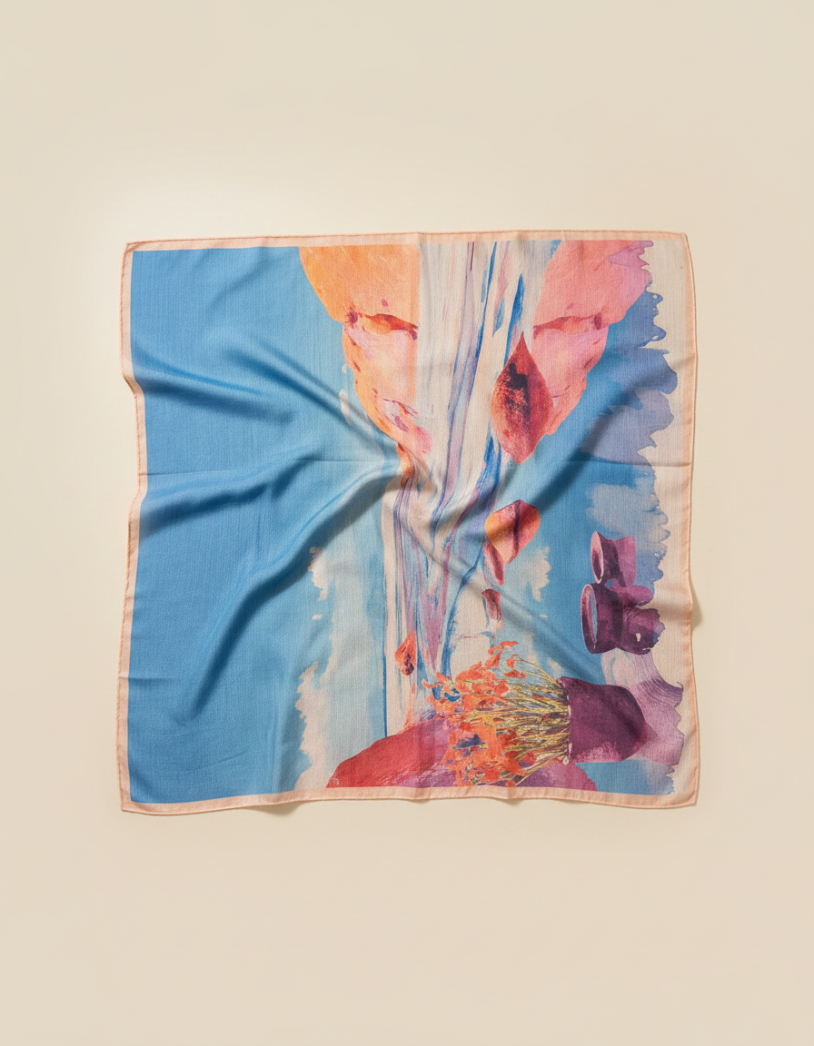 Printed Scarf 90*90  Voile
