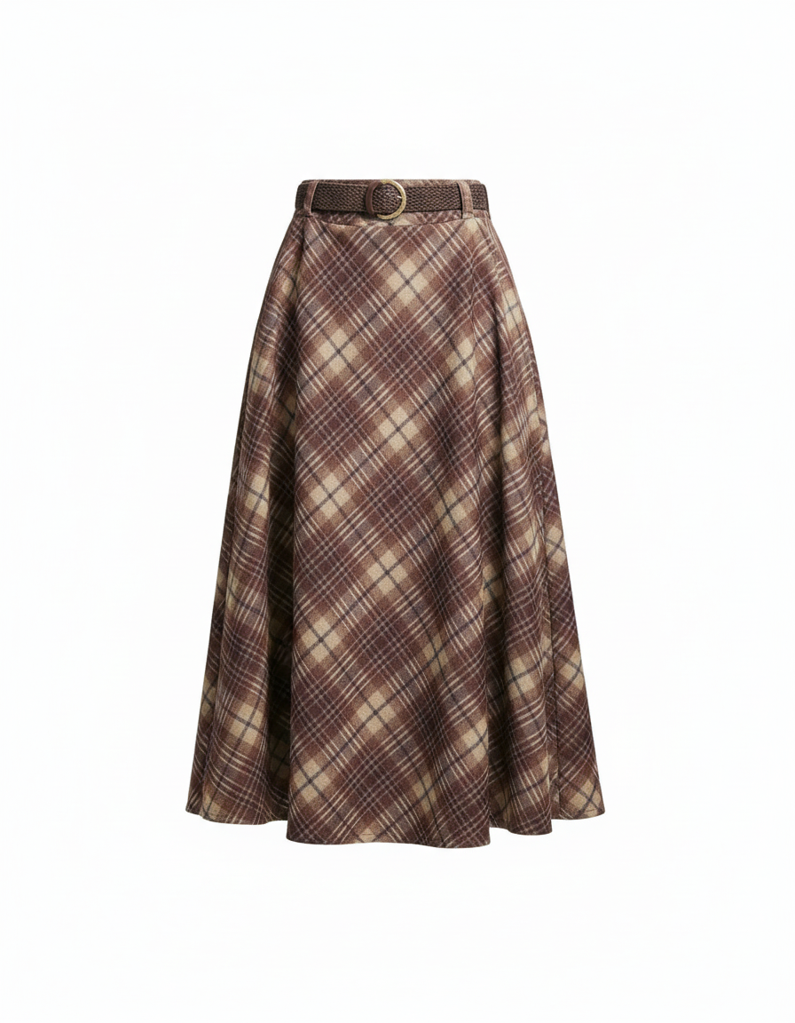 Gwendoline Plaid Skirt  Voile