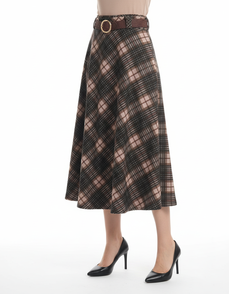 Gwendoline Plaid Skirt  Voile