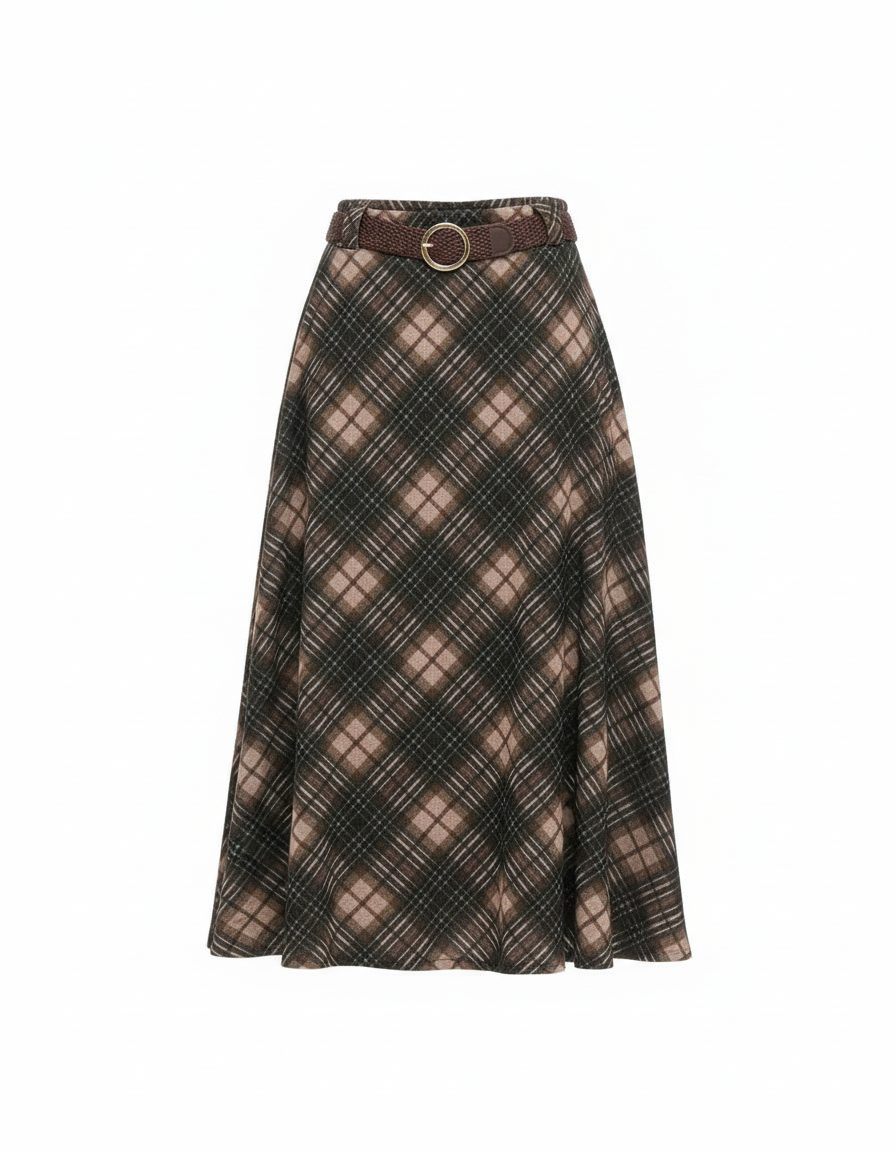 Gwendoline Plaid Skirt  Voile