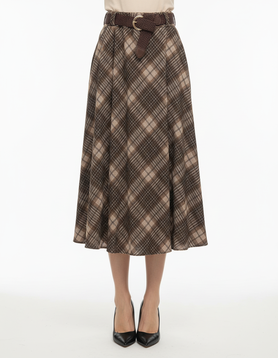 Gwendoline Plaid Skirt  Voile