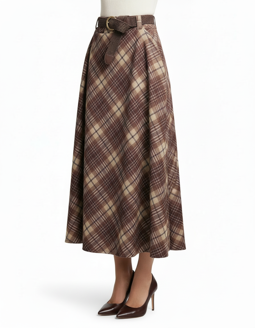 Gwendoline Plaid Skirt  Voile