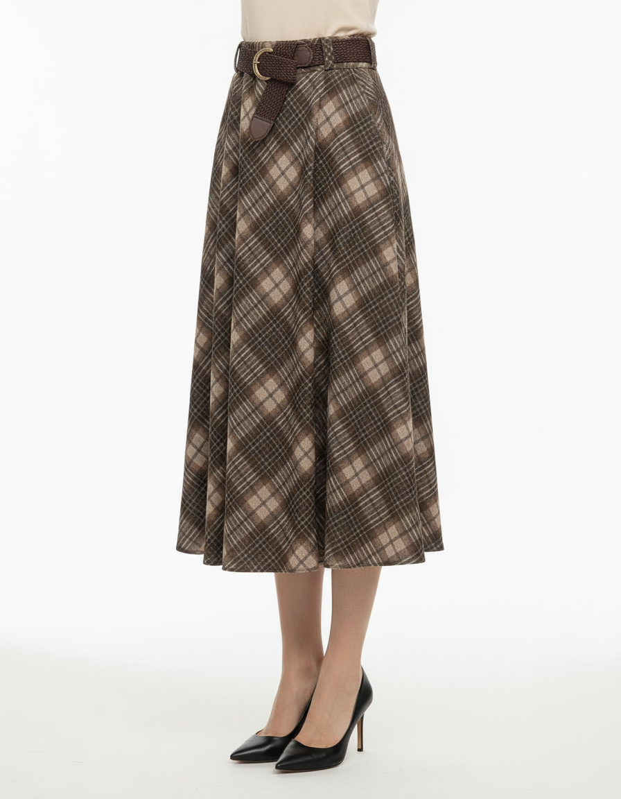 Gwendoline Plaid Skirt  Voile