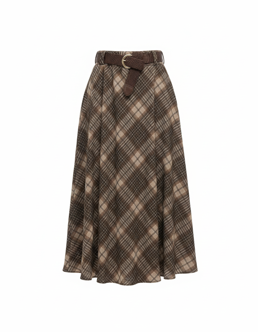 Gwendoline Plaid Skirt  Voile