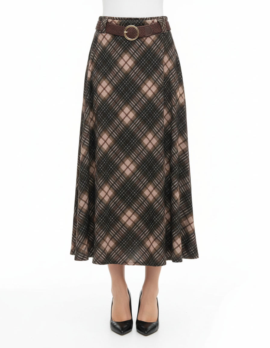 Gwendoline Plaid Skirt  Voile