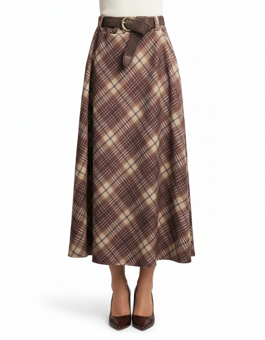 Gwendoline Plaid Skirt  Voile