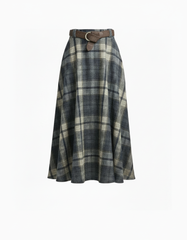 Harmonie Plaid Skirt – Belted  Voile