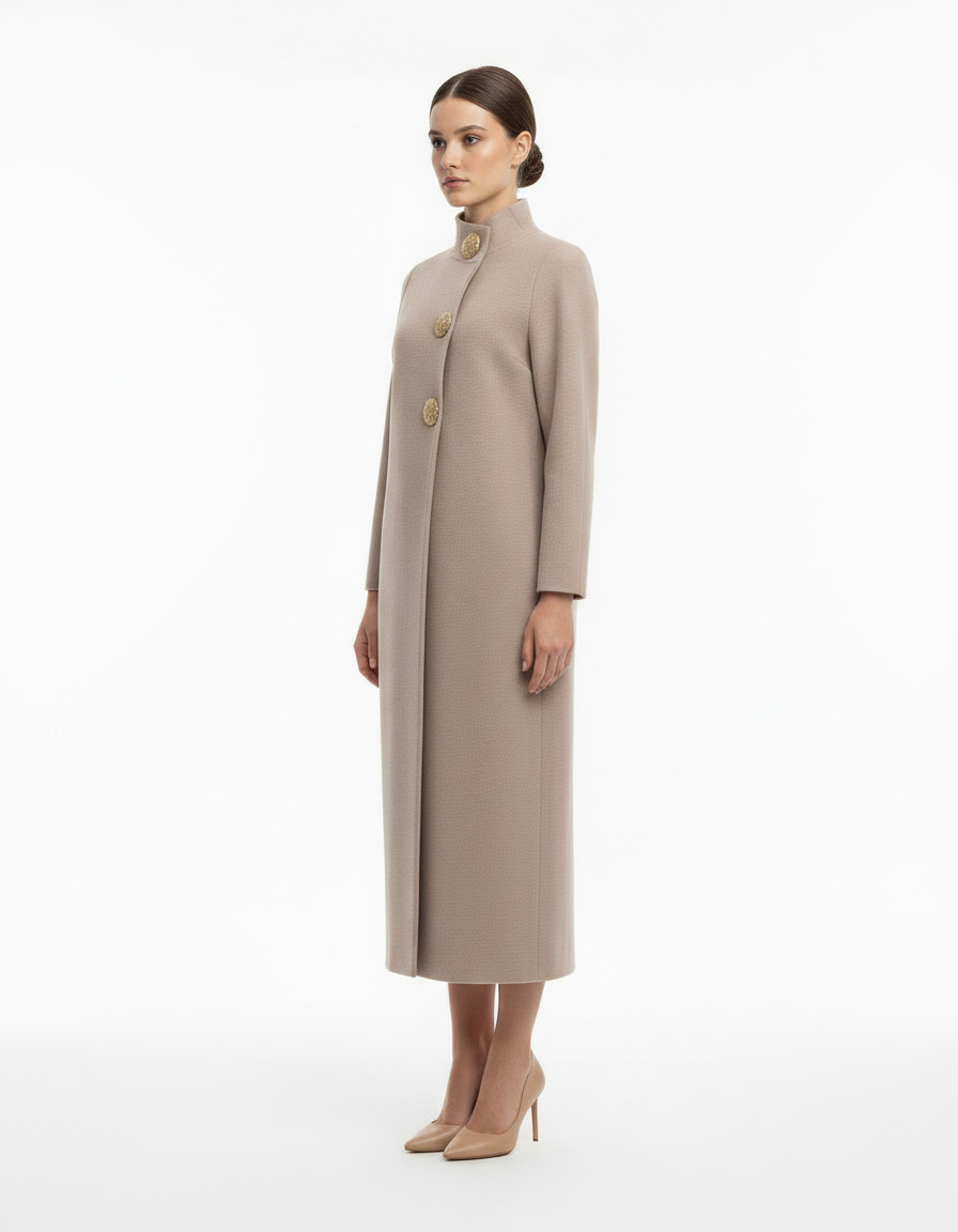 Ismerie Viscose Maxi Cardigan – Button-Front Long Sleeve  Voile