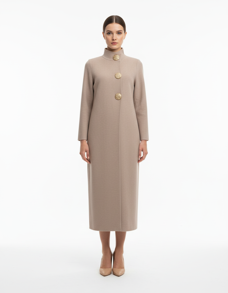 Ismerie Viscose Maxi Cardigan – Button-Front Long Sleeve  Voile