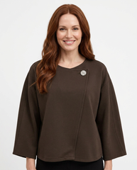 Manon-Rose Everyday Poncho – Button-Front Long Sleeve  Voile