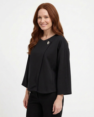 Manon-Rose Everyday Poncho – Button-Front Long Sleeve  Voile