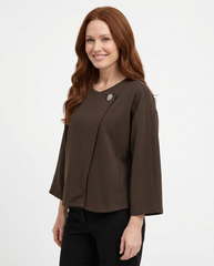 Manon-Rose Everyday Poncho – Button-Front Long Sleeve  Voile