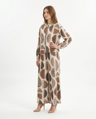 Idalie Abstract Maxi Co-ord Set – Relaxed Fit Long Sleeve  Voile