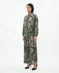 Idalie Abstract Maxi Co-ord Set – Relaxed Fit Long Sleeve  Voile