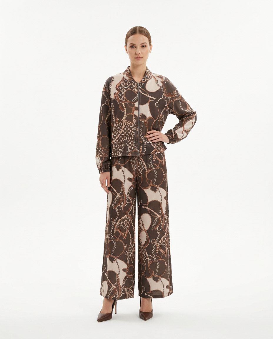 Ines-Rose Abstract Maxi Co-ord Set – Relaxed Fit Long Sleeve  Voile