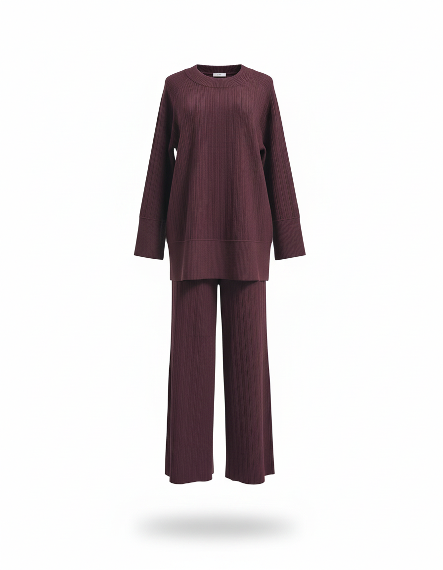 Jeanne-Marie Viscose Maxi Co-ord Set – Pull-On Long Sleeve  Voile