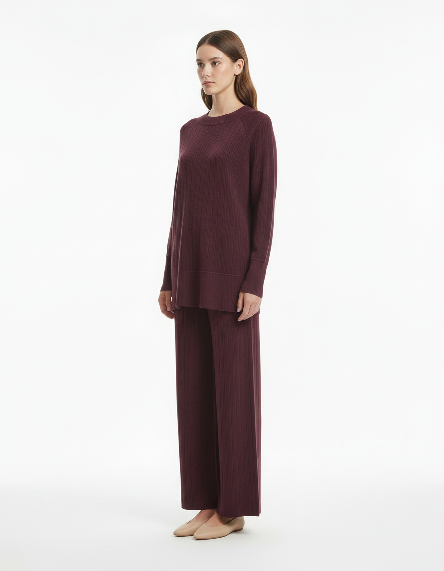 Jeanne-Marie Viscose Maxi Co-ord Set – Pull-On Long Sleeve  Voile