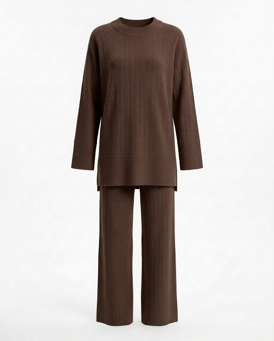 Jeanne-Marie Viscose Maxi Co-ord Set – Pull-On Long Sleeve  Voile