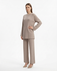 Jeanne-Marie Viscose Maxi Co-ord Set – Pull-On Long Sleeve  Voile