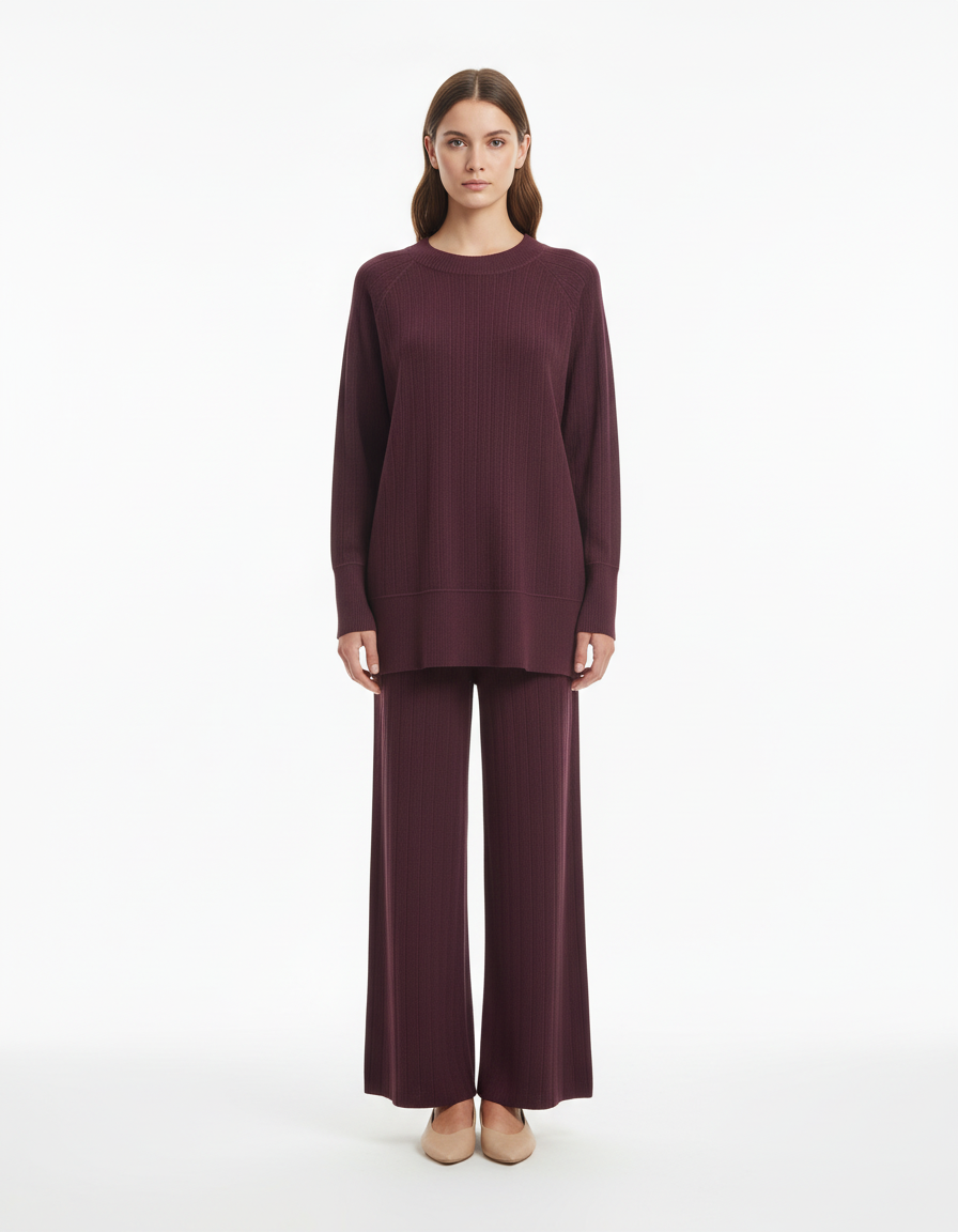 Jeanne-Marie Viscose Maxi Co-ord Set – Pull-On Long Sleeve  Voile
