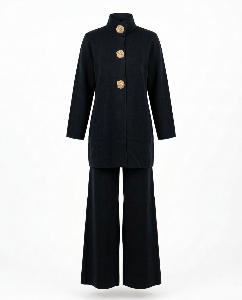 Jouvence Viscose Maxi Co-ord Set – Button-Front Long Sleeve  Voile