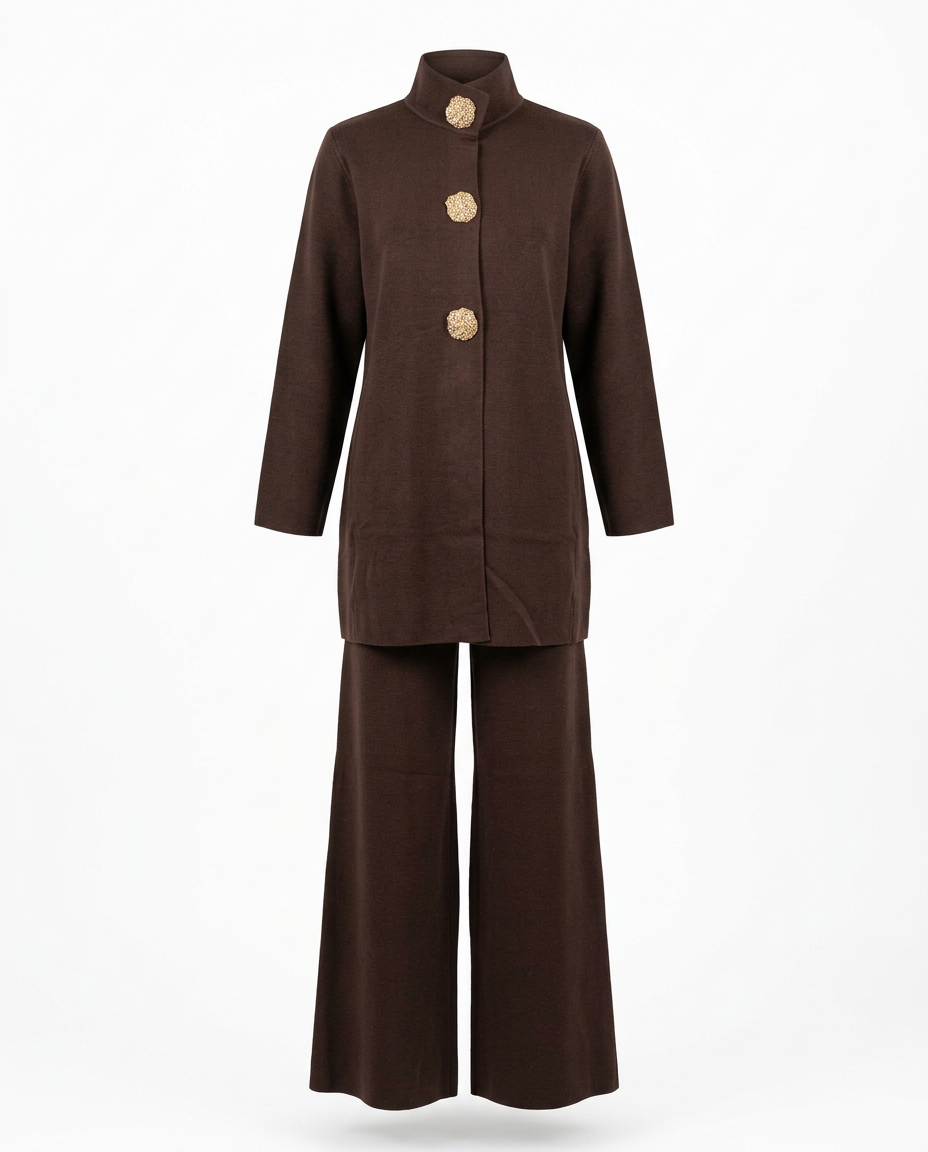 Jouvence Viscose Maxi Co-ord Set – Button-Front Long Sleeve  Voile