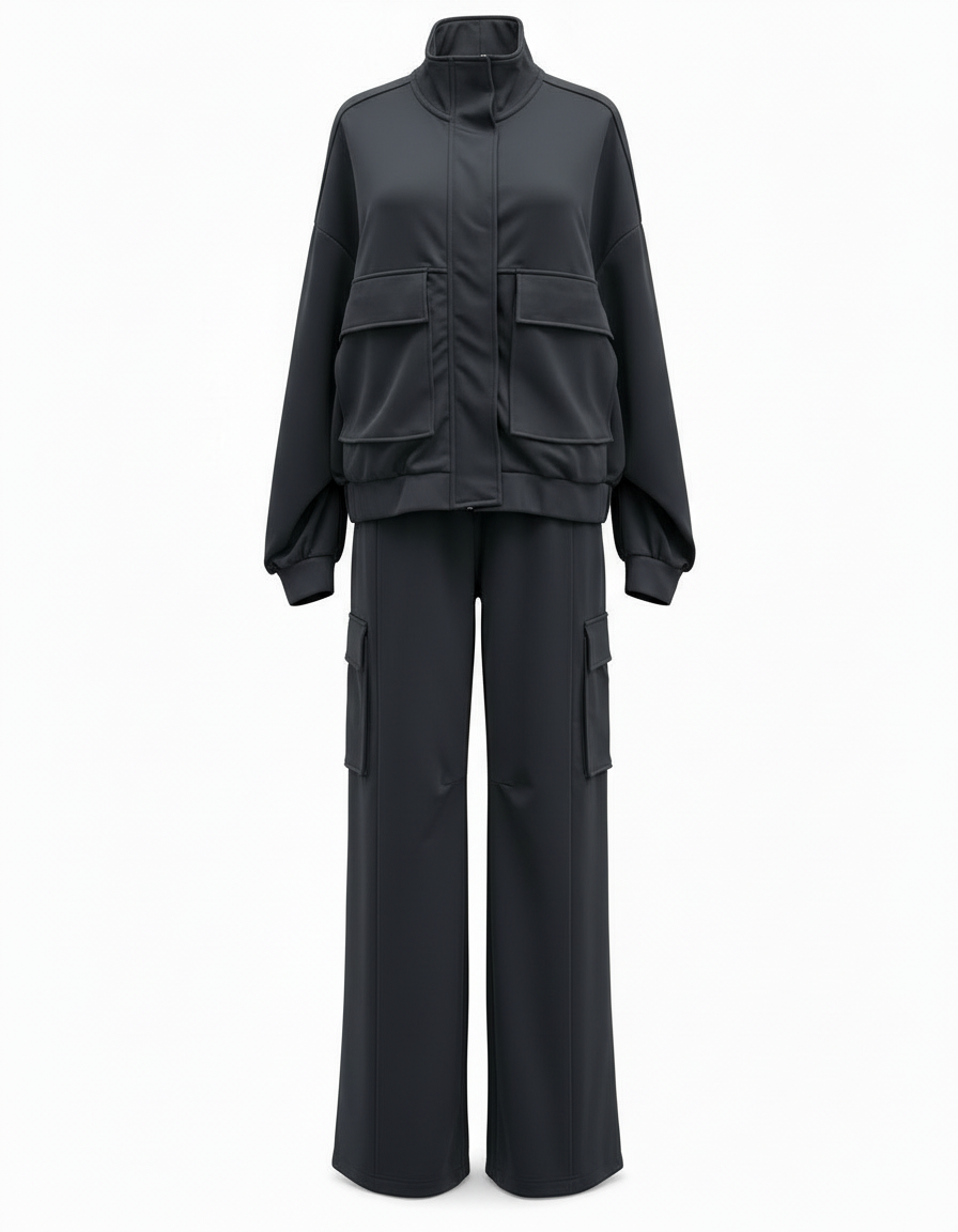Lise Viscose Co-ord Set – High Neck  Voile