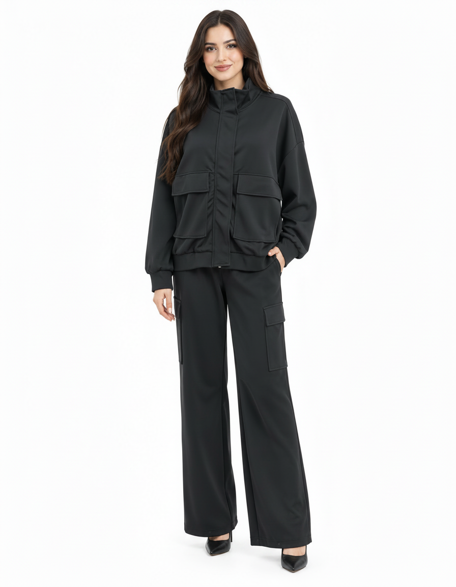 Lise Viscose Co-ord Set – High Neck  Voile