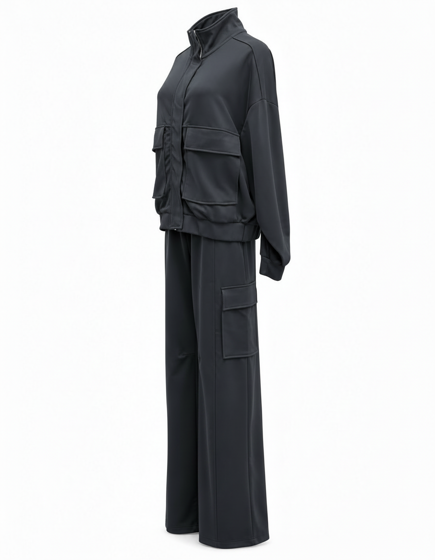 Lise Viscose Co-ord Set – High Neck  Voile