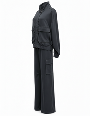 Lise Viscose Co-ord Set – High Neck  Voile